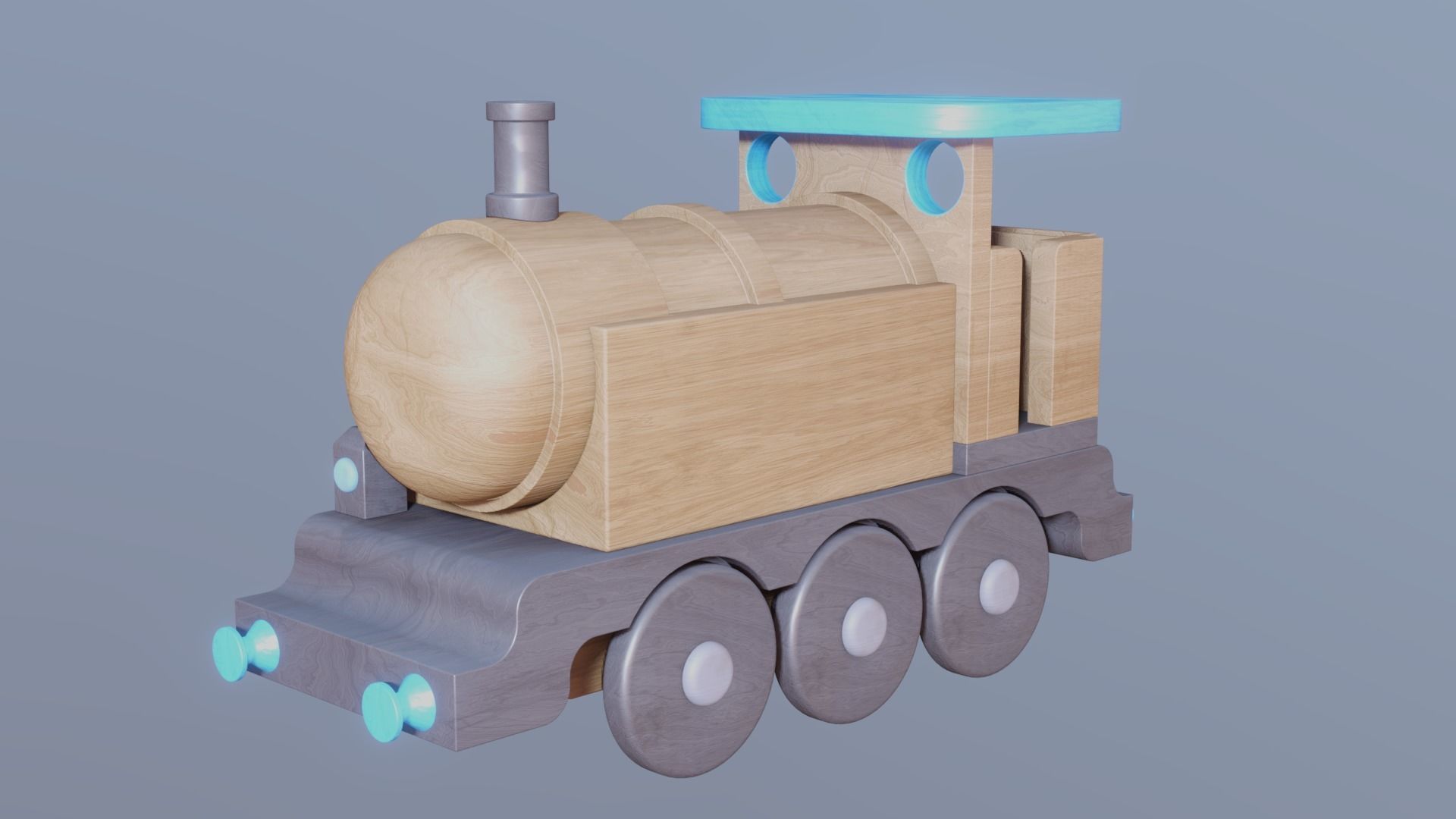 WOODEN TRAIN TOYS BUNDLE - RogueFilmProductions Low-poly 3D model_6