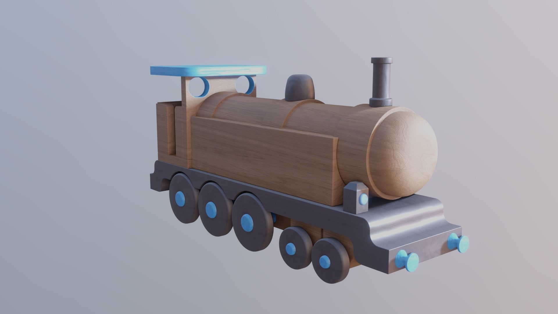 WOODEN TRAIN TOYS BUNDLE - RogueFilmProductions Low-poly 3D model_1