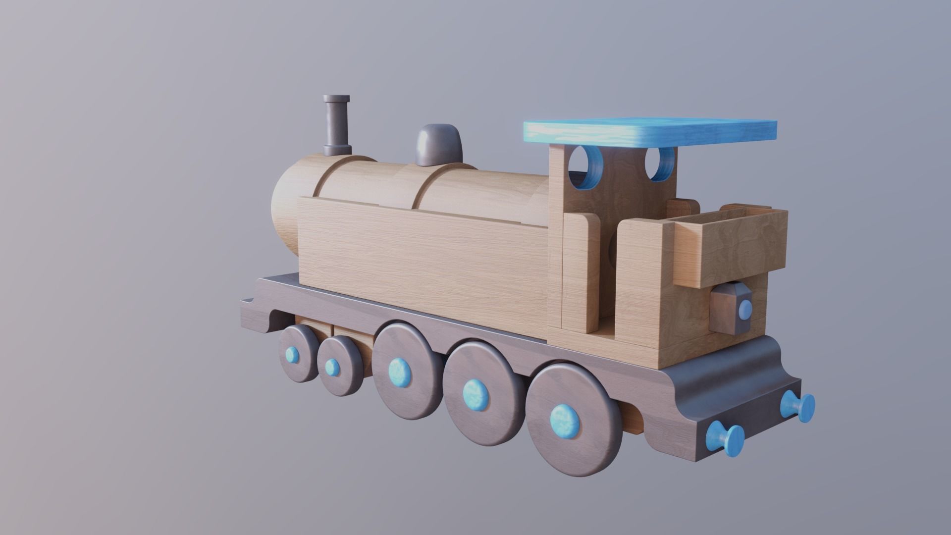 WOODEN TRAIN TOYS BUNDLE - RogueFilmProductions Low-poly 3D model_9