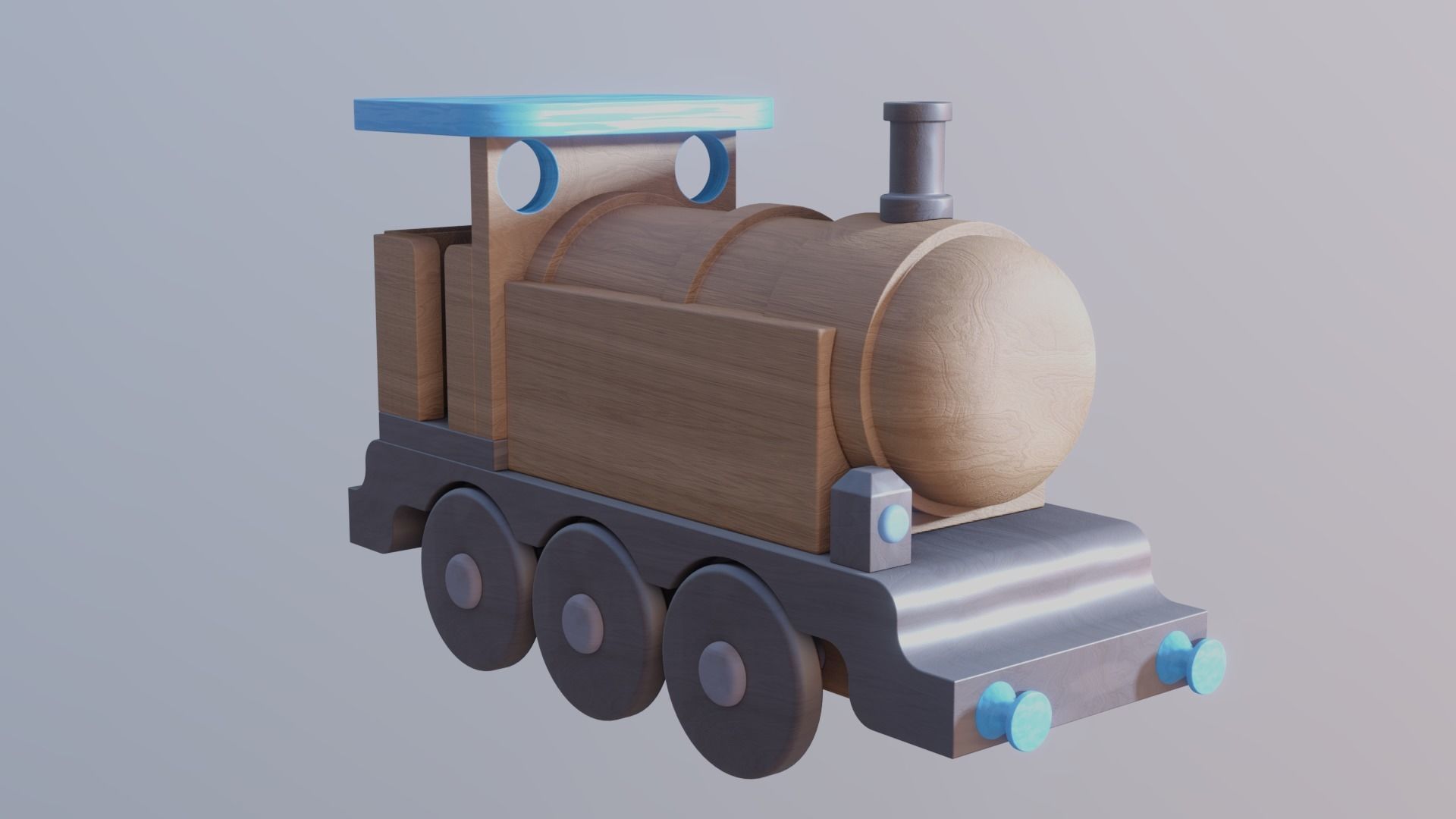 WOODEN TRAIN TOYS BUNDLE - RogueFilmProductions Low-poly 3D model_2