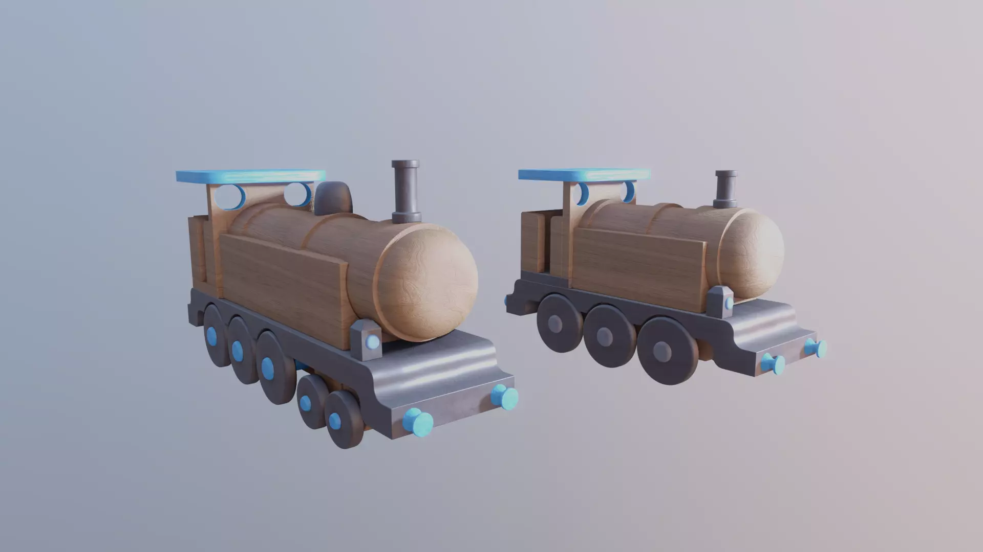 WOODEN TRAIN TOYS BUNDLE - RogueFilmProductions Low-poly 3D model_0