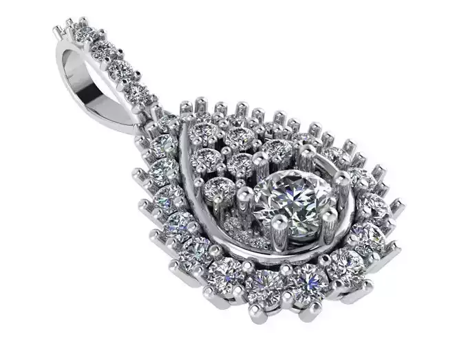 Pear Shape Diamond Pendant 0237