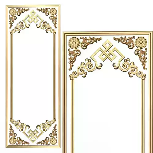 Boiserie Carved Decoration Panel 03 Low-poly 3D model
