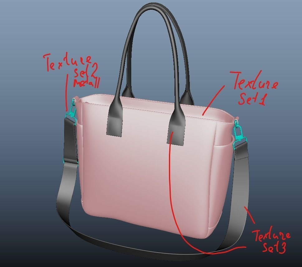 Women Tote handbag 3D model_11