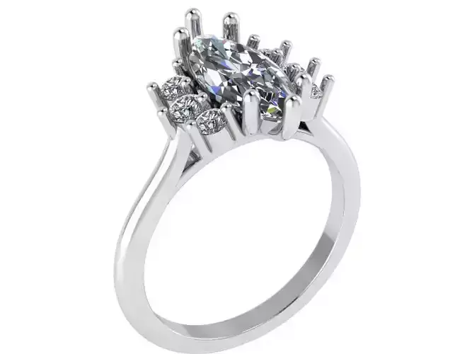 Marquise Halo Ring 0245