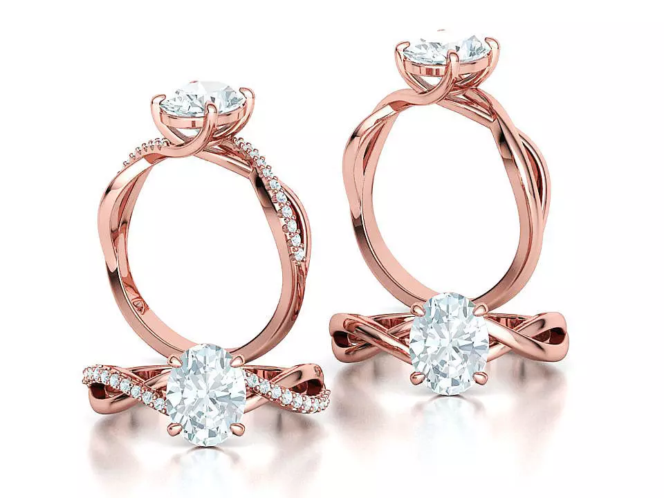 Bespoke Solitaire Rings 9x7 Oval Stone Collection 2 RINGS _0