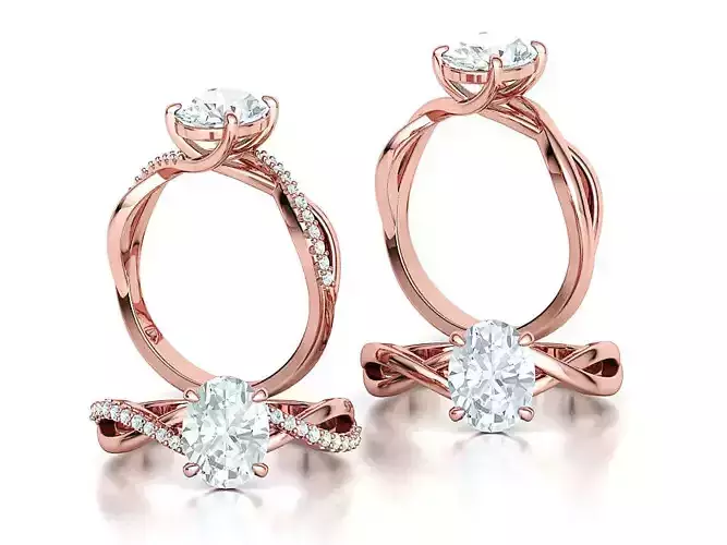 Bespoke Solitaire Rings 9x7 Oval Stone Collection 2 RINGS 