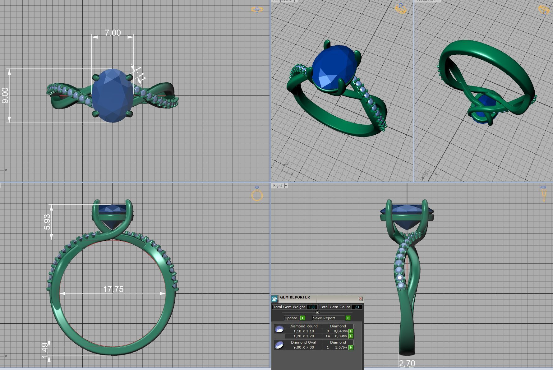 Bespoke Solitaire Rings 9x7 Oval Stone Collection 2 RINGS _10