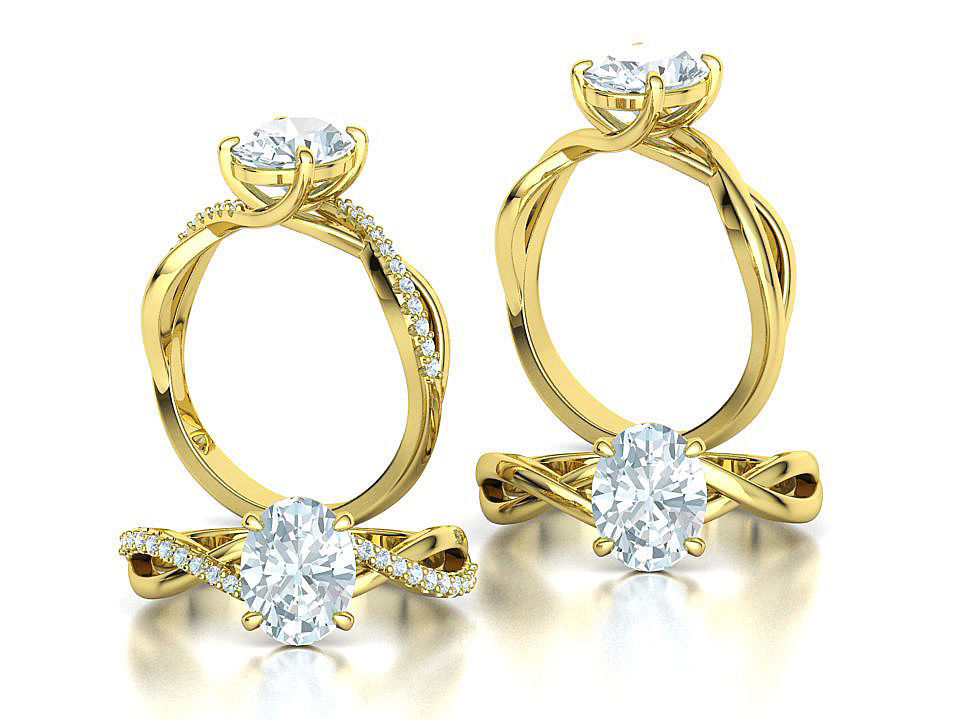 Bespoke Solitaire Rings 9x7 Oval Stone Collection 2 RINGS _1