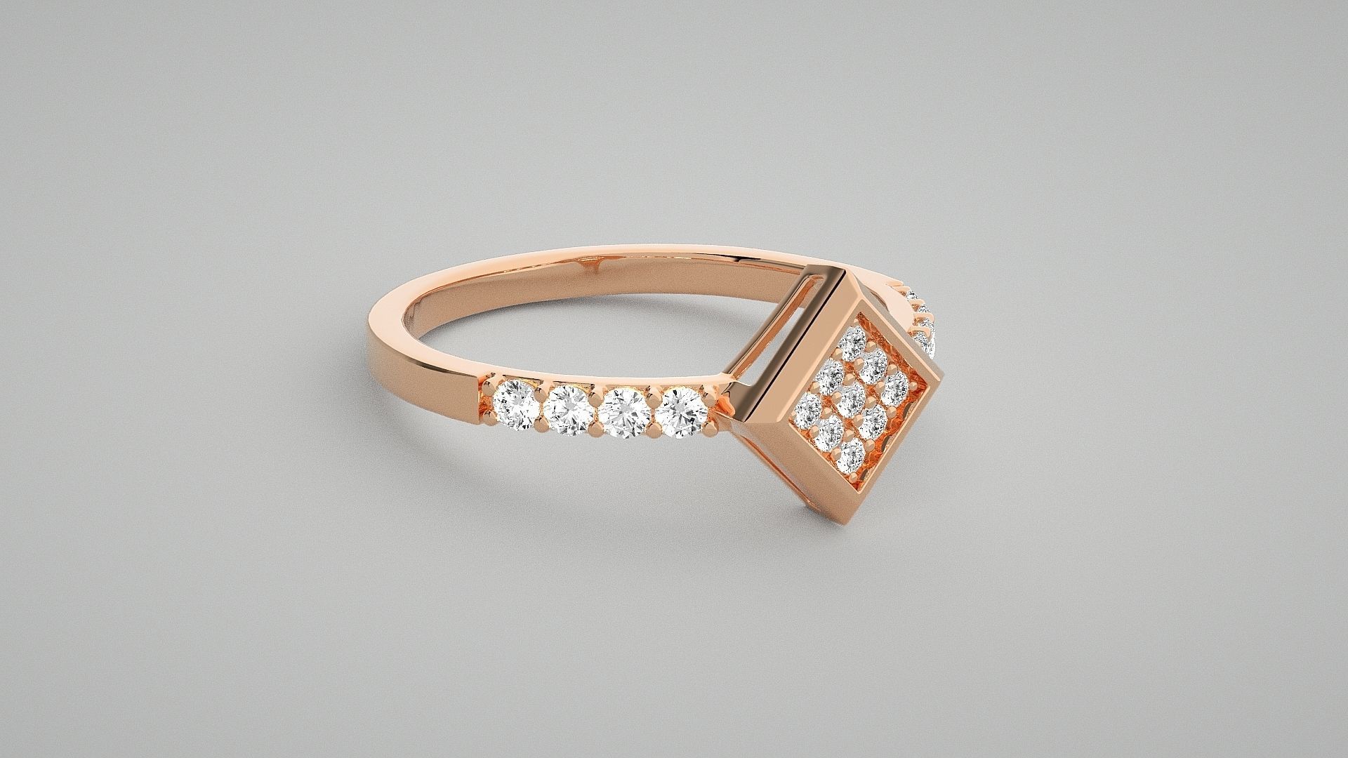 Light wt diamond ring 3dm stl renders details 3D print model_1