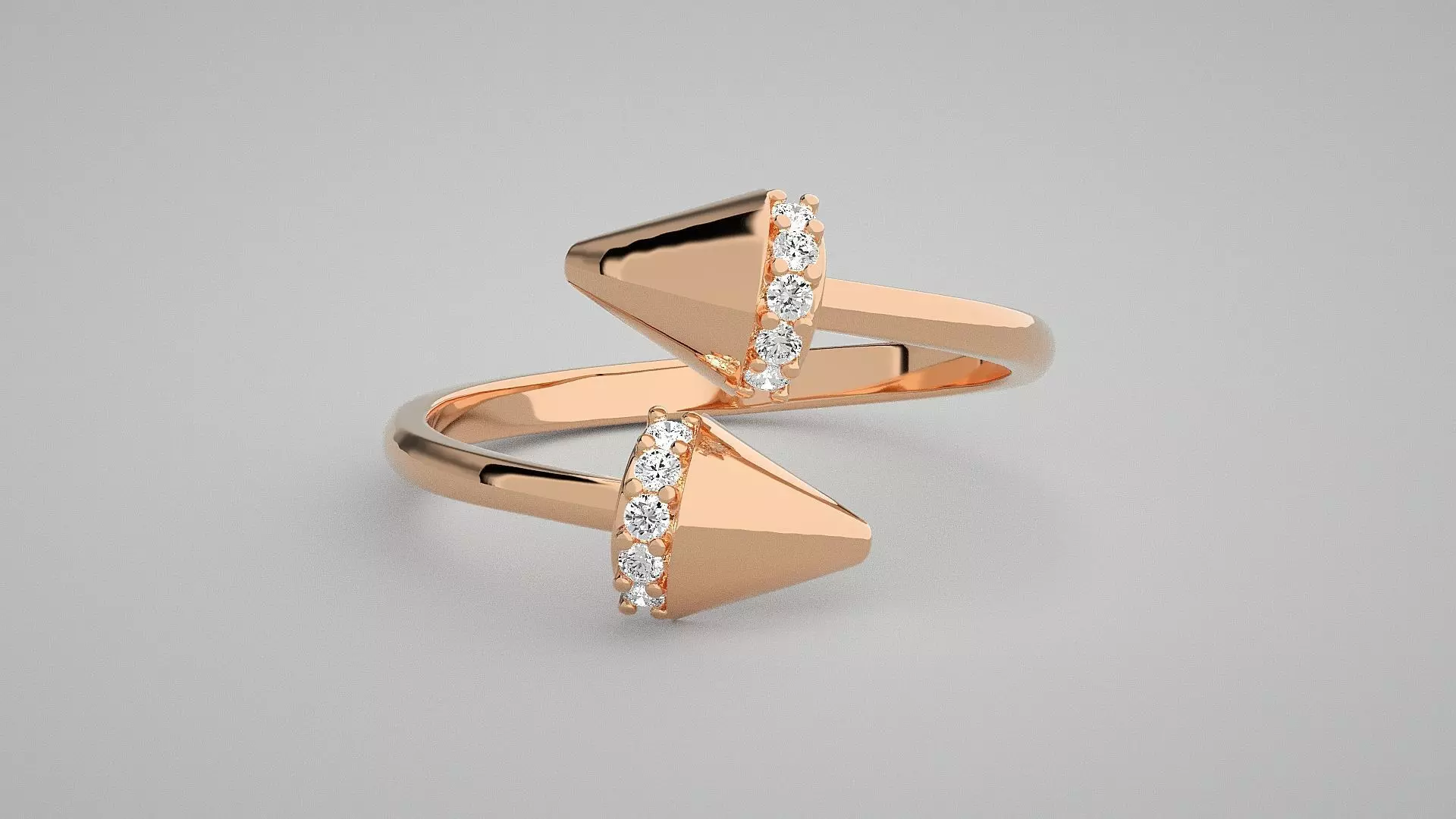 Double Nail Light wt diamond ring 3dm stl renders details 3D print model_0