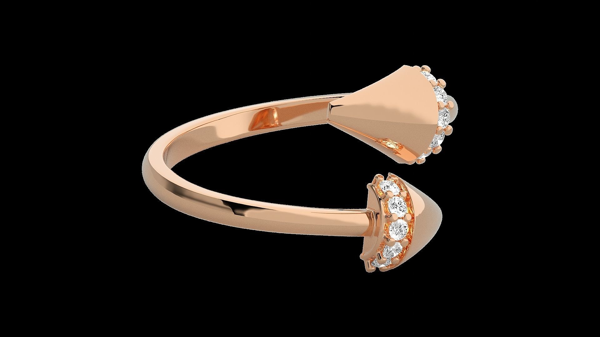 Double Nail Light wt diamond ring 3dm stl renders details 3D print model_4