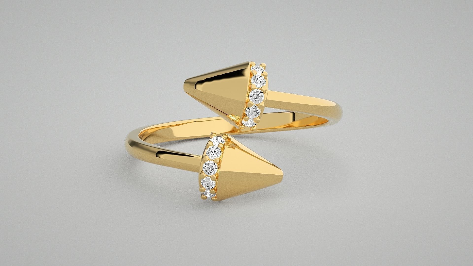 Double Nail Light wt diamond ring 3dm stl renders details 3D print model_14