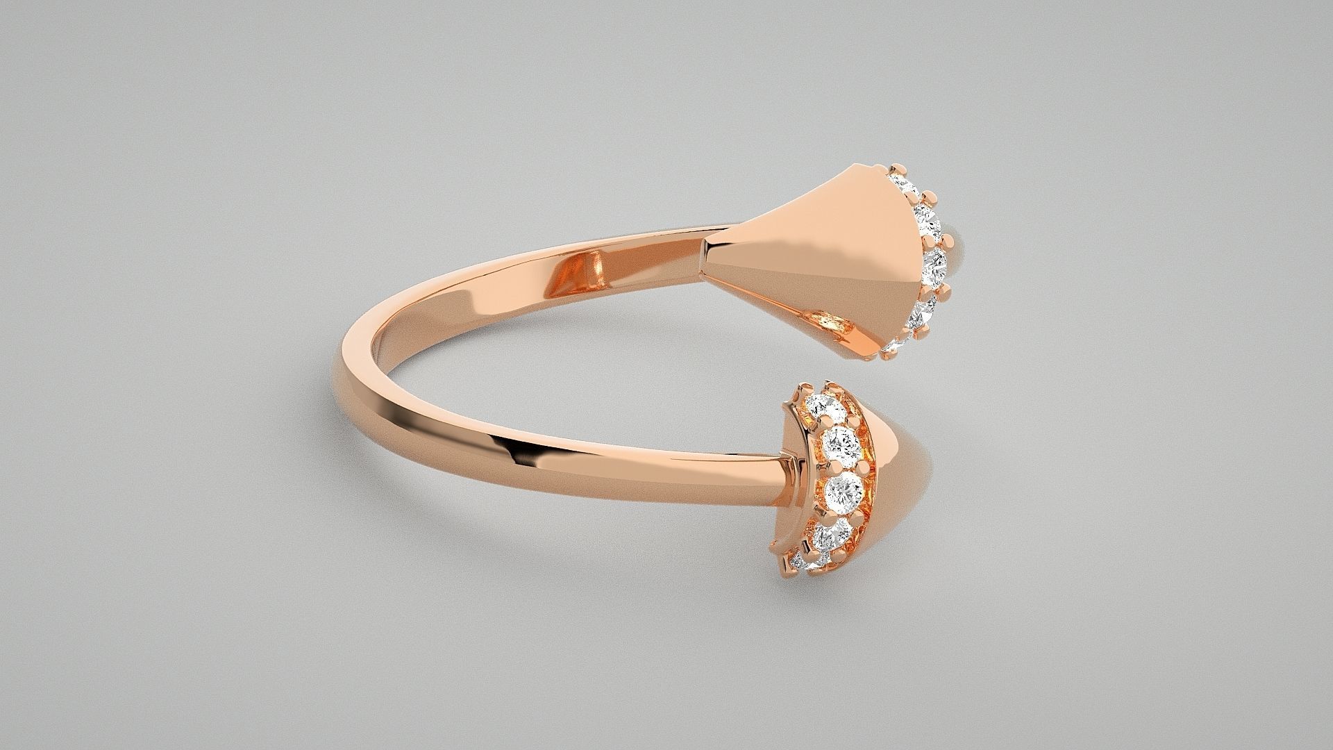 Double Nail Light wt diamond ring 3dm stl renders details 3D print model_1