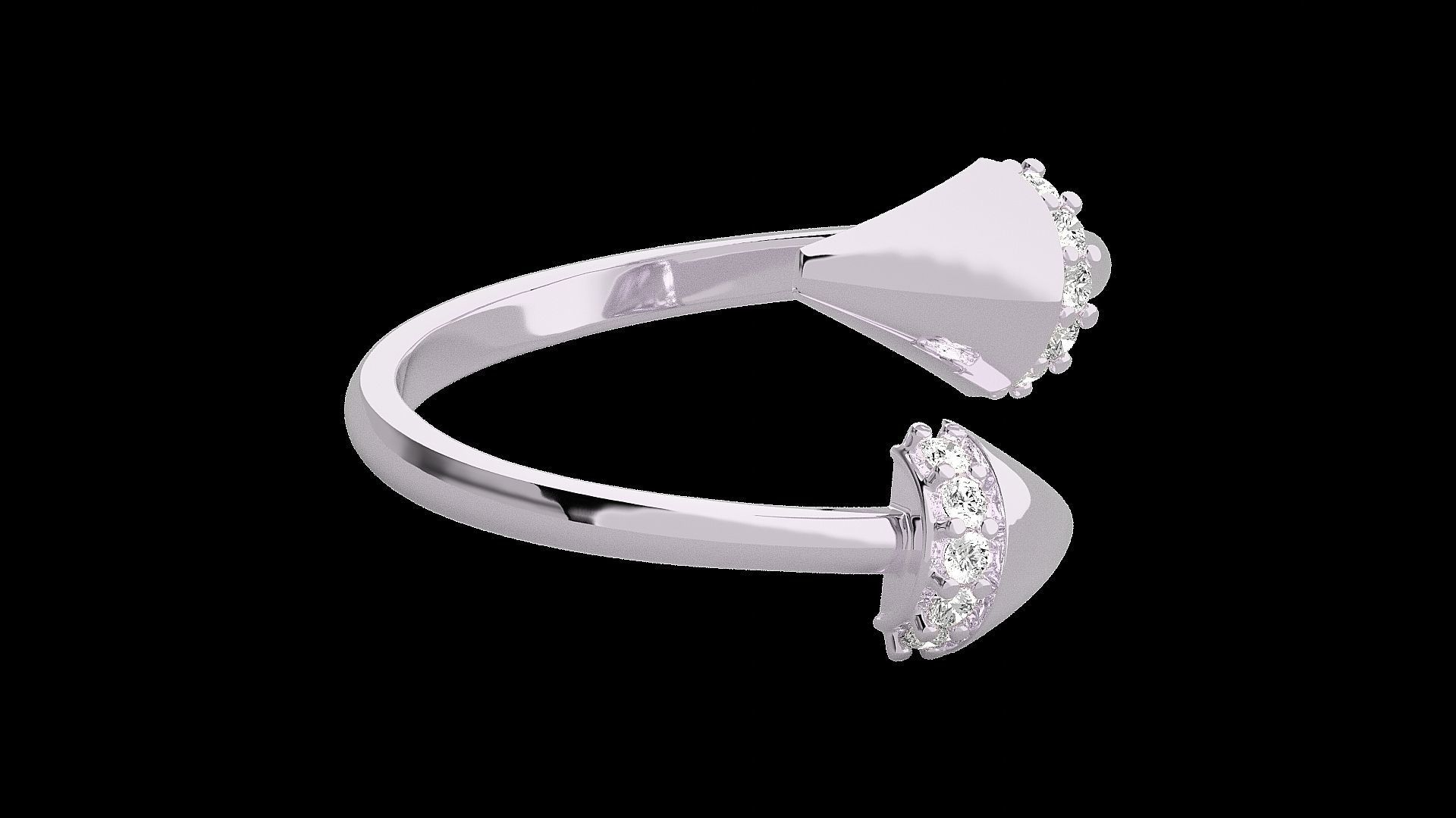 Double Nail Light wt diamond ring 3dm stl renders details 3D print model_12