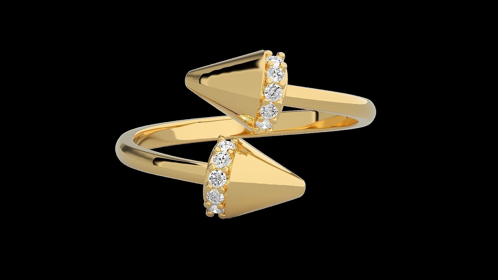 Double Nail Light wt diamond ring 3dm stl renders details 3D print model_17