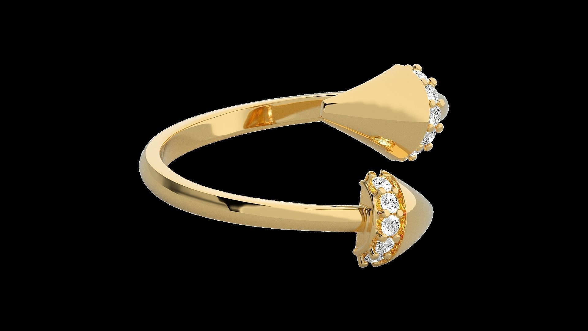 Double Nail Light wt diamond ring 3dm stl renders details 3D print model_18