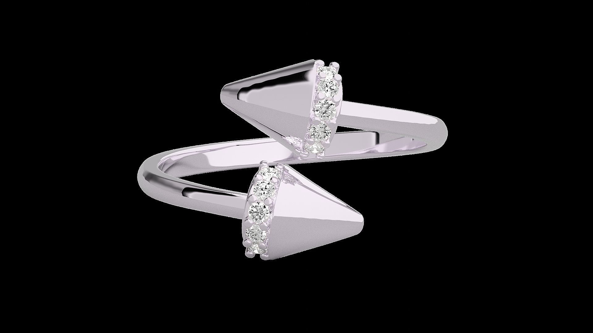 Double Nail Light wt diamond ring 3dm stl renders details 3D print model_11