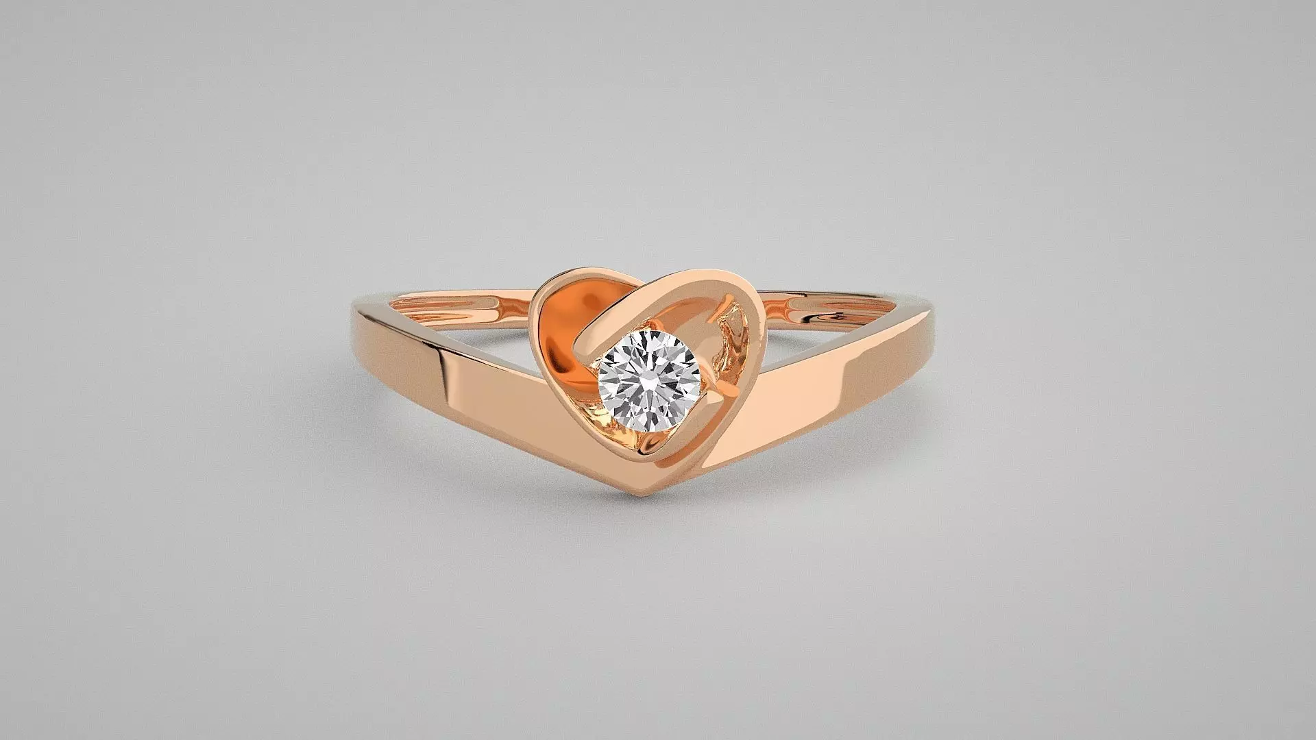 Heart Love Valentine Light wt diamond ring 3dm stl renders 3D print model_0