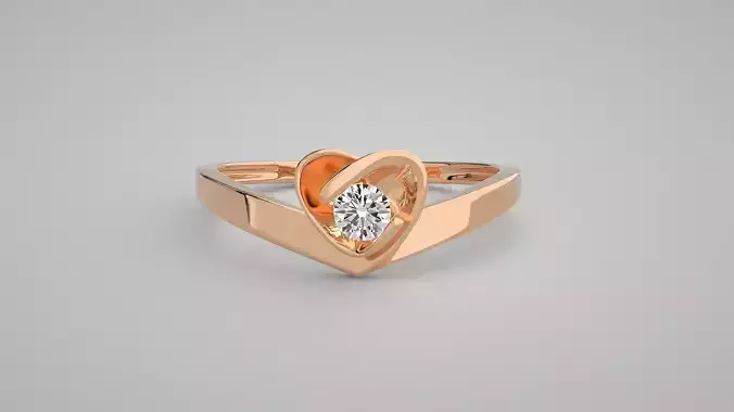 Heart Love Valentine Light wt diamond ring 3dm stl renders 3D print model