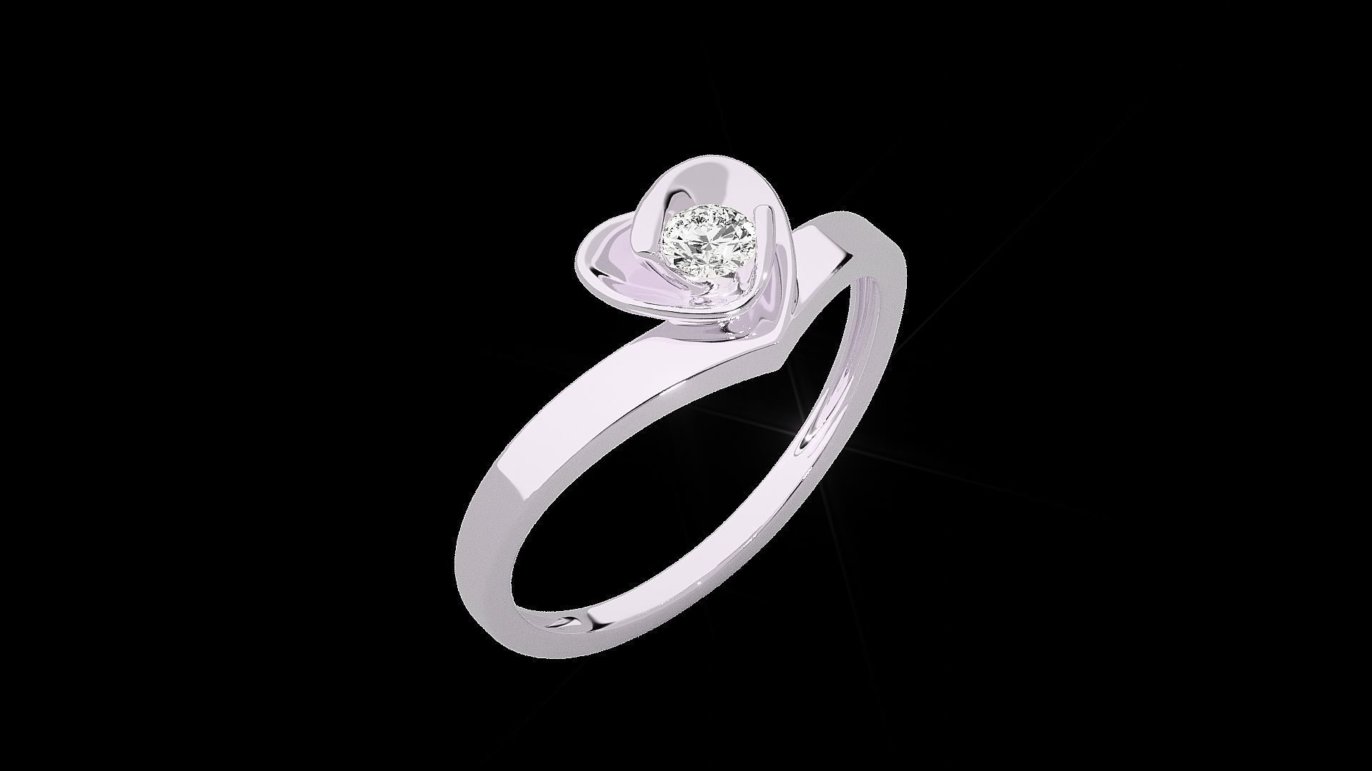 Heart Love Valentine Light wt diamond ring 3dm stl renders 3D print model_12
