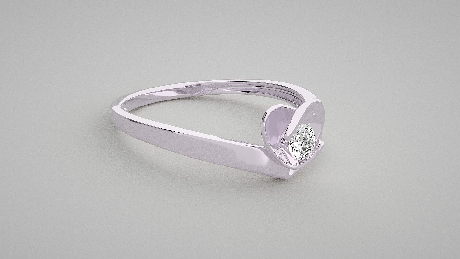 Heart Love Valentine Light wt diamond ring 3dm stl renders 3D print model_8
