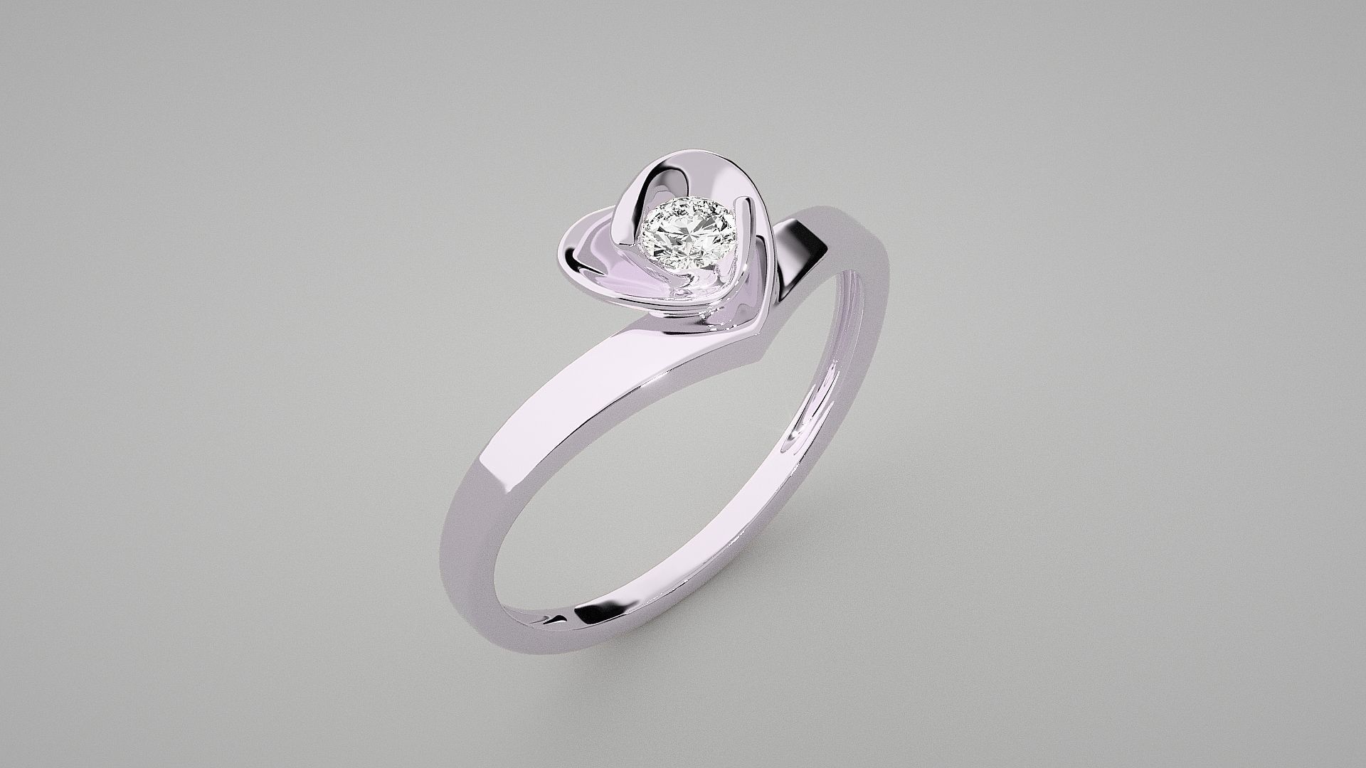 Heart Love Valentine Light wt diamond ring 3dm stl renders 3D print model_9