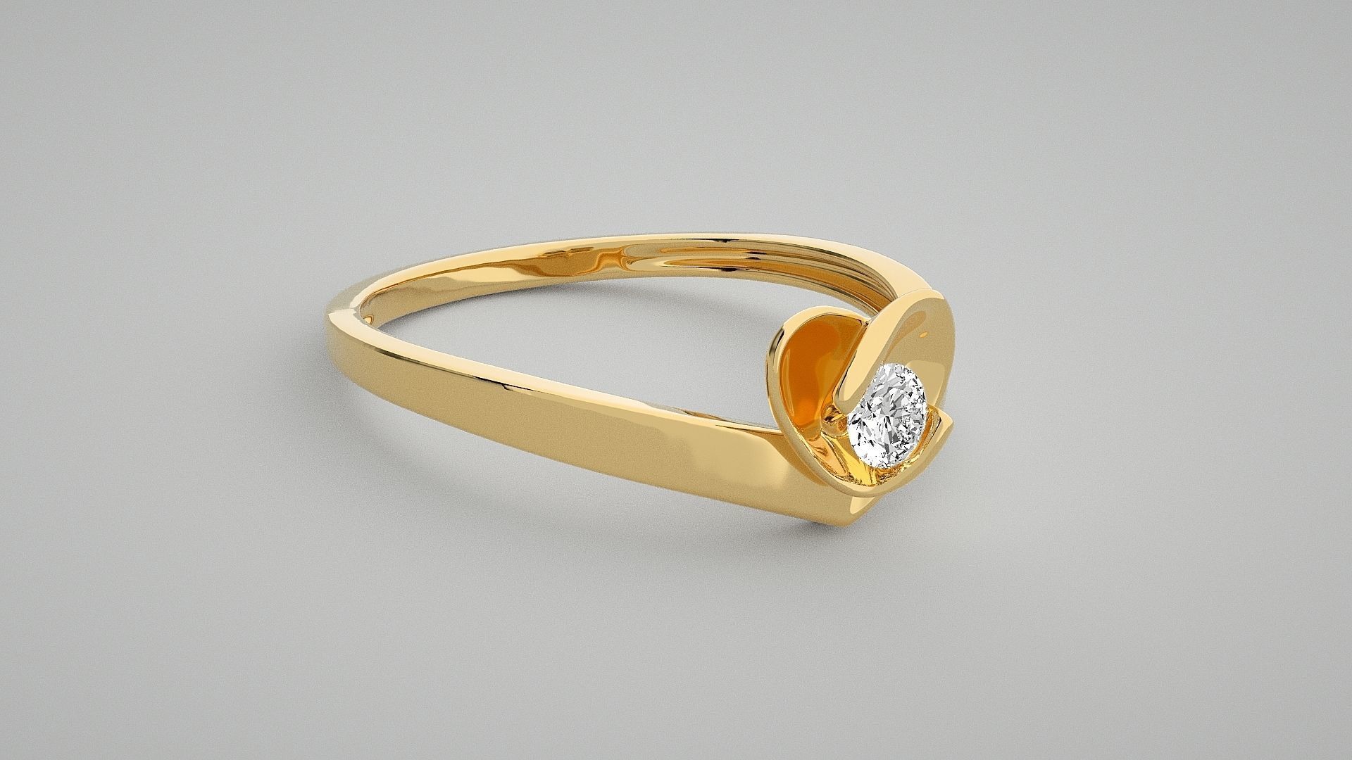 Heart Love Valentine Light wt diamond ring 3dm stl renders 3D print model_14