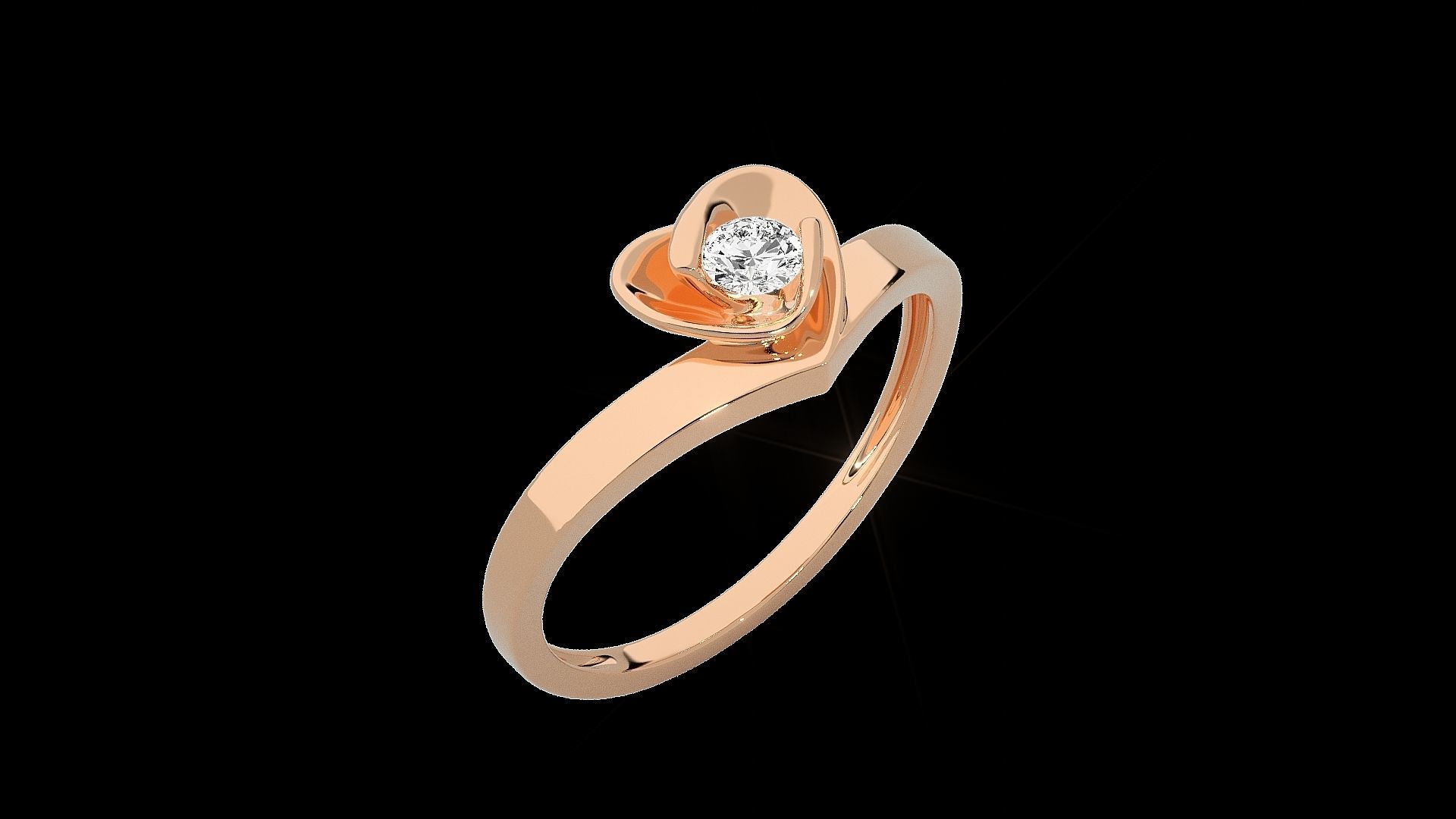 Heart Love Valentine Light wt diamond ring 3dm stl renders 3D print model_5
