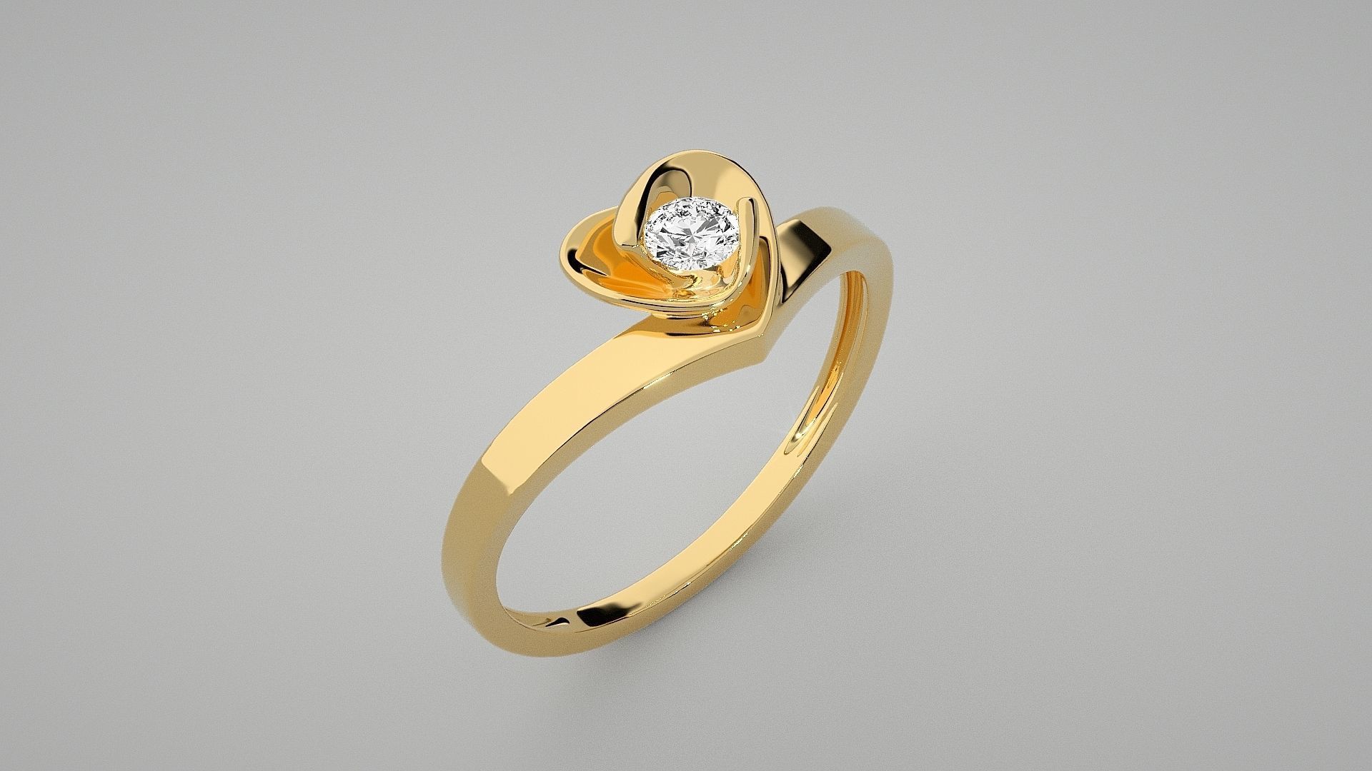 Heart Love Valentine Light wt diamond ring 3dm stl renders 3D print model_15