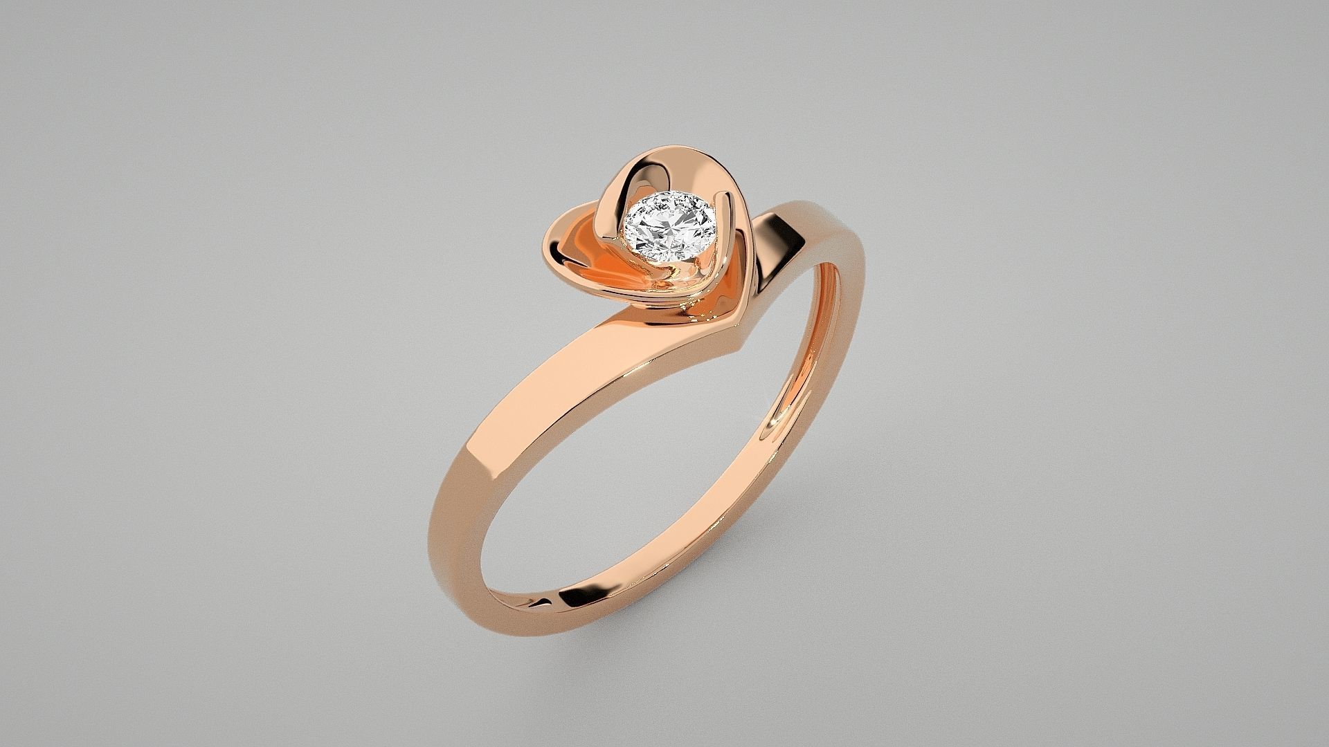 Heart Love Valentine Light wt diamond ring 3dm stl renders 3D print model_2