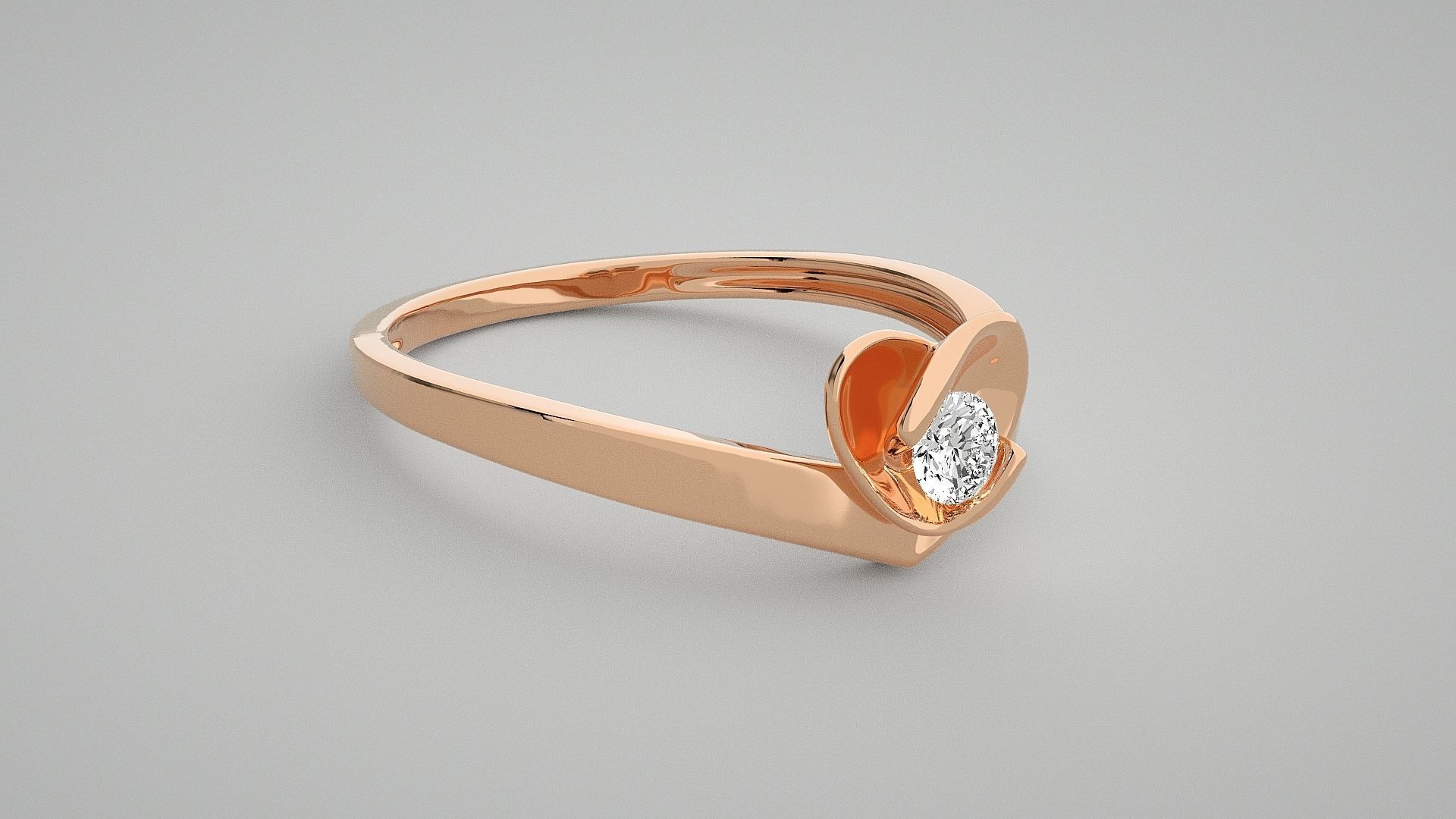 Heart Love Valentine Light wt diamond ring 3dm stl renders 3D print model_1