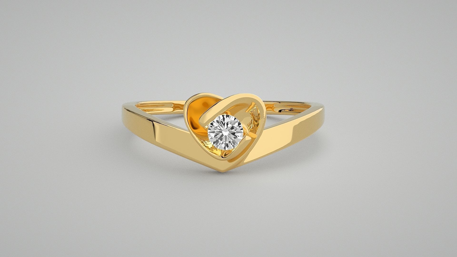 Heart Love Valentine Light wt diamond ring 3dm stl renders 3D print model_13