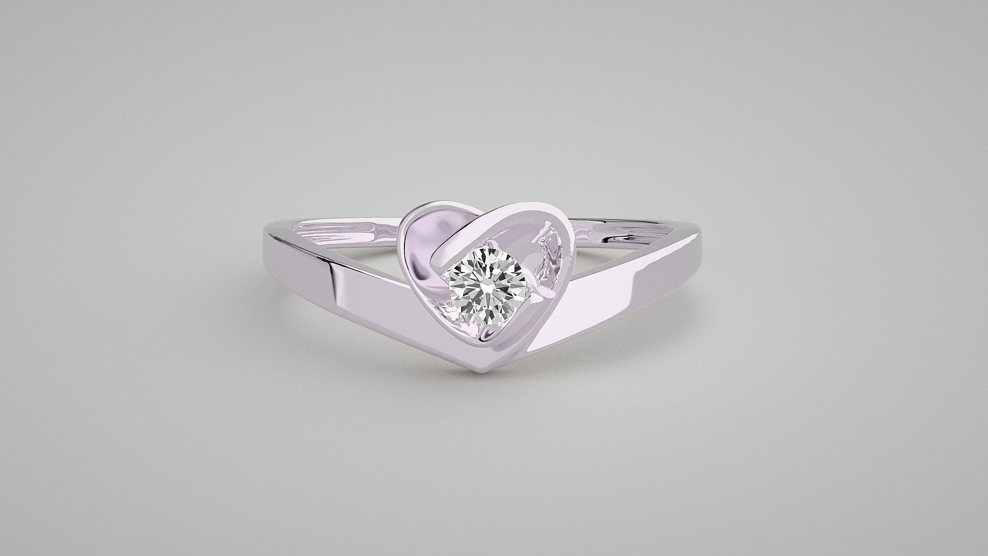 Heart Love Valentine Light wt diamond ring 3dm stl renders 3D print model_7
