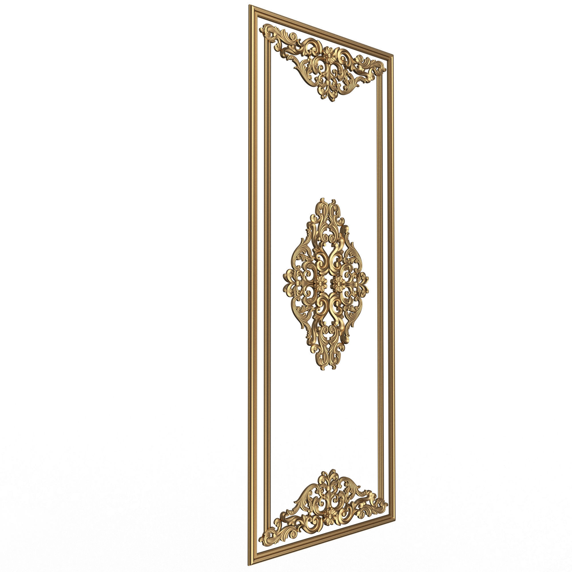 Boiserie Carved Decoration Panel 04 Low-poly 3D model_3