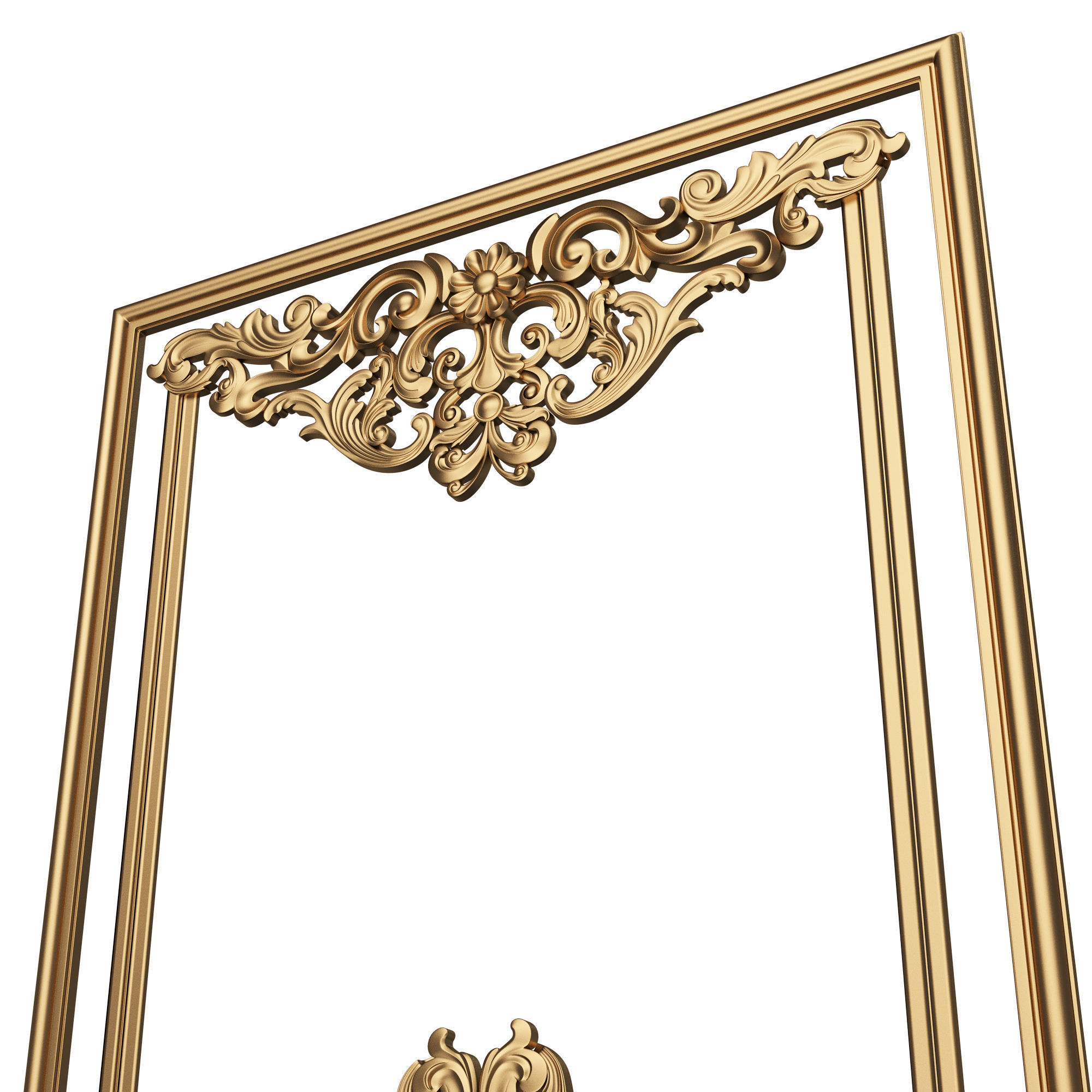Boiserie Carved Decoration Panel 04 Low-poly 3D model_4