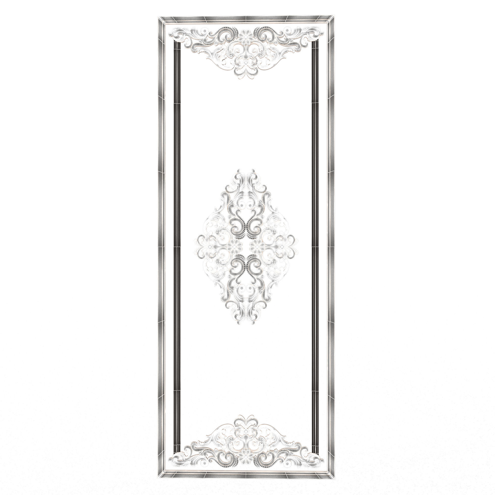 Boiserie Carved Decoration Panel 04 Low-poly 3D model_6