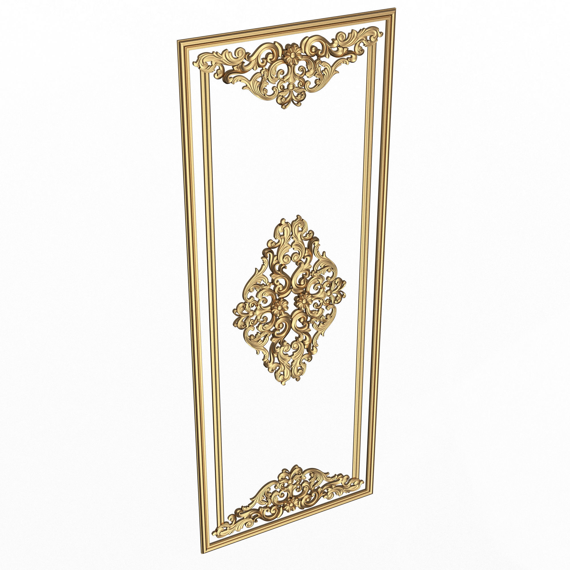 Boiserie Carved Decoration Panel 04 Low-poly 3D model_1