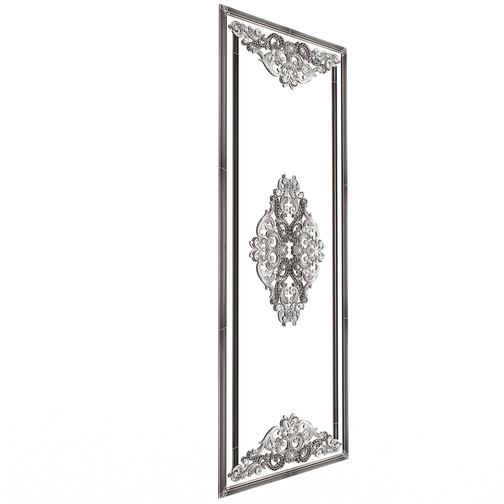 Boiserie Carved Decoration Panel 04 Low-poly 3D model_15