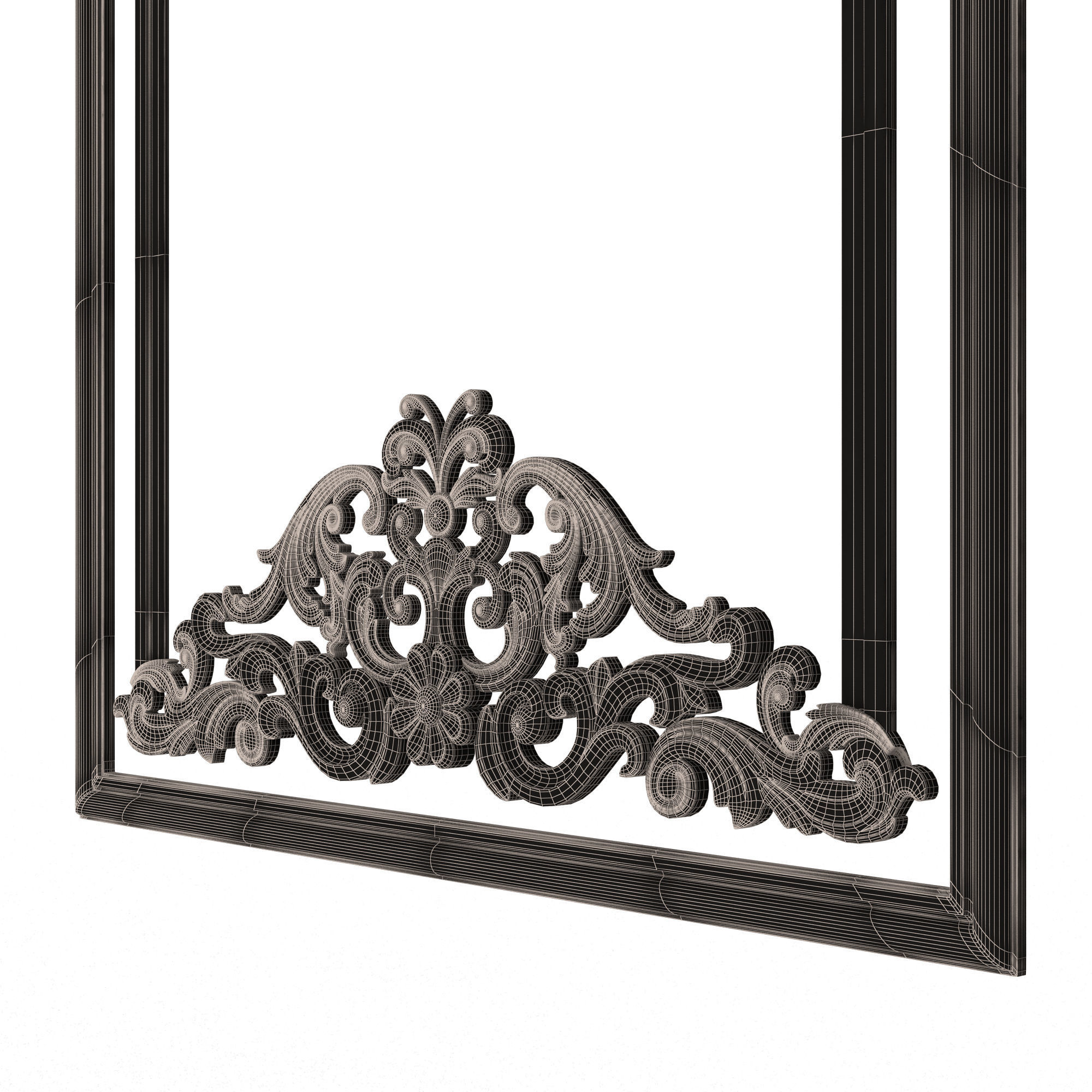 Boiserie Carved Decoration Panel 04 Low-poly 3D model_8