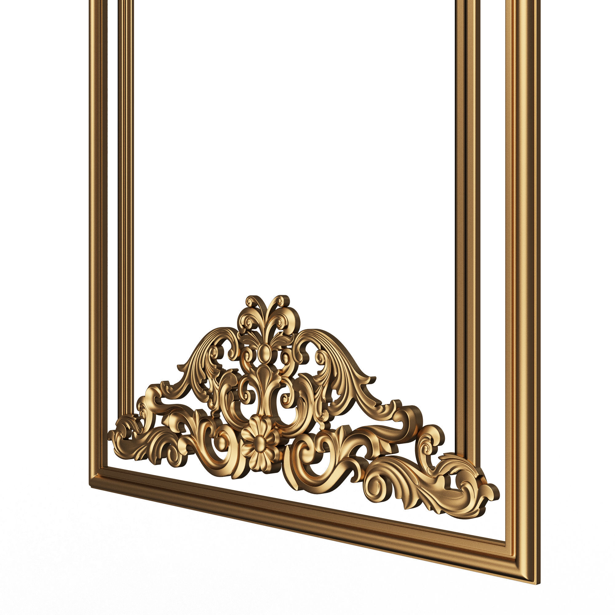 Boiserie Carved Decoration Panel 04 Low-poly 3D model_2