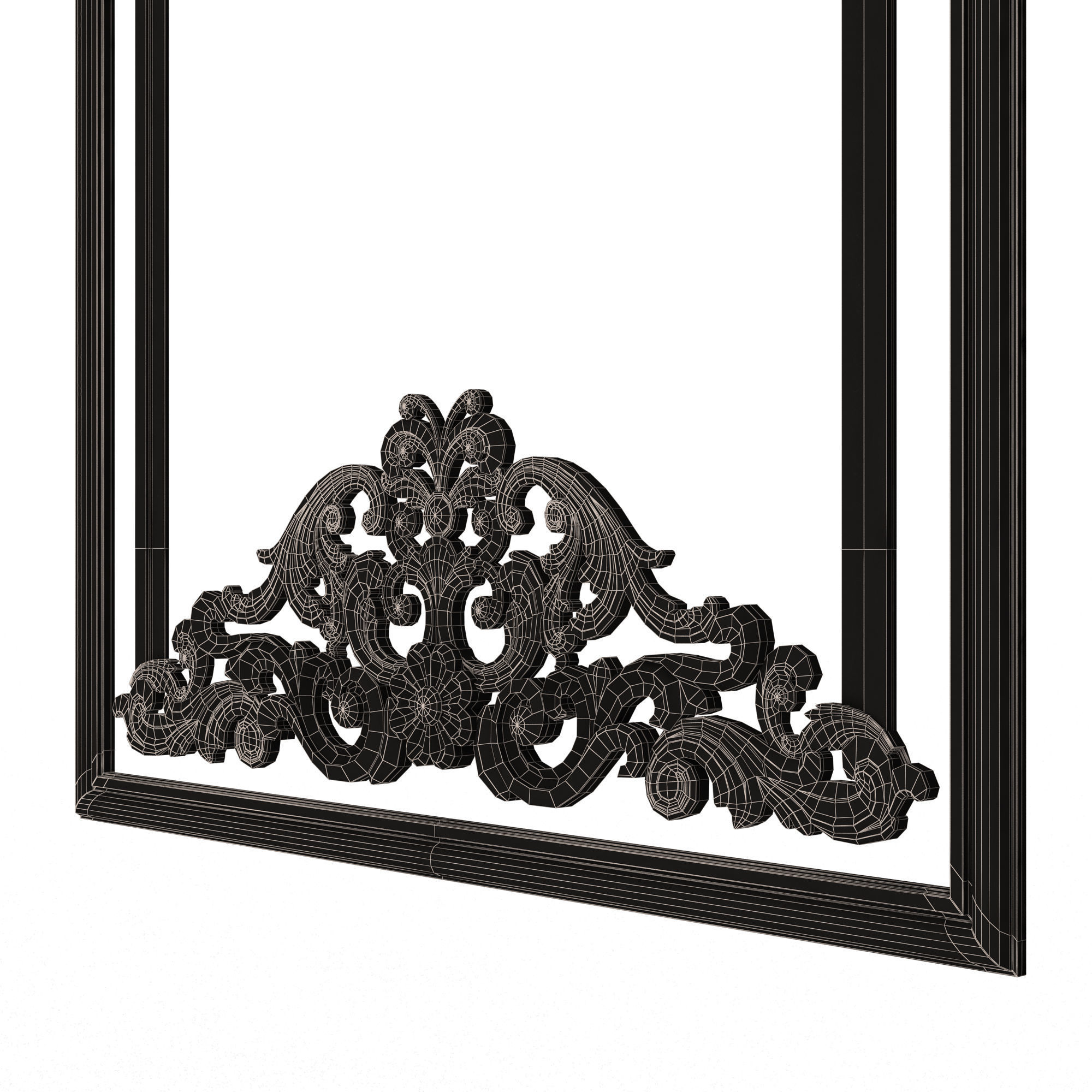Boiserie Carved Decoration Panel 04 Low-poly 3D model_14