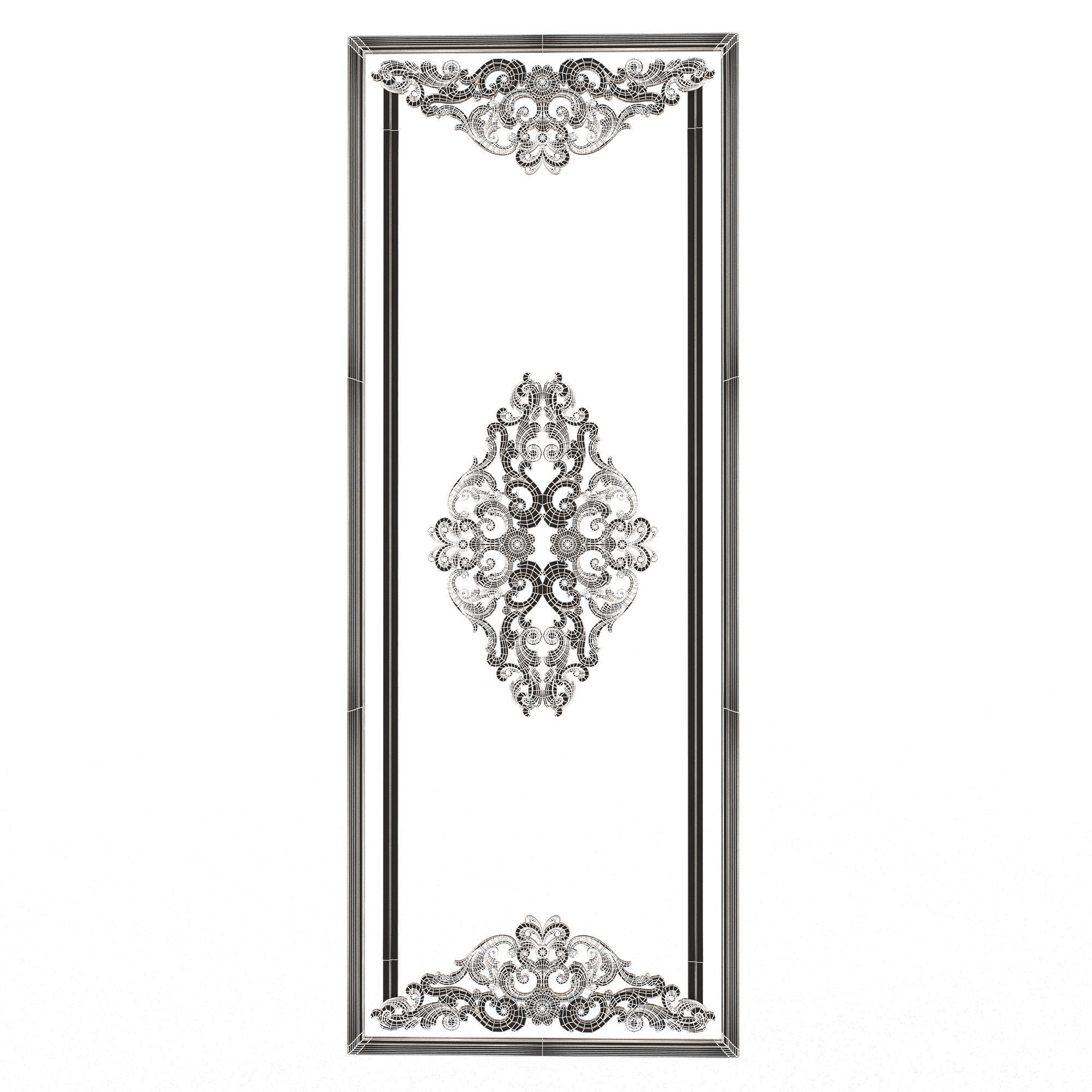 Boiserie Carved Decoration Panel 04 Low-poly 3D model_12