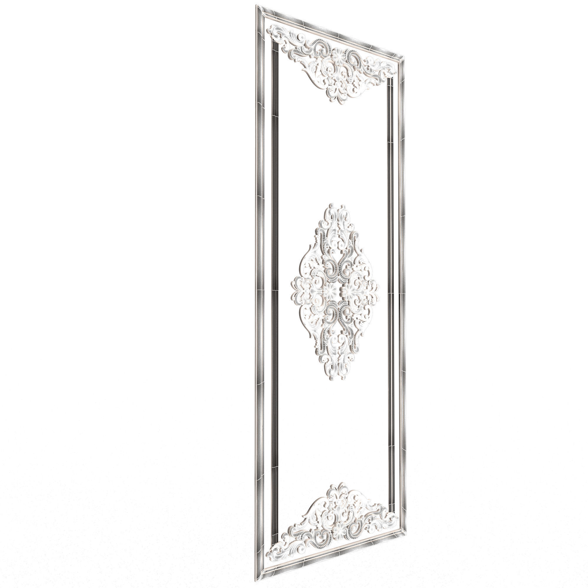Boiserie Carved Decoration Panel 04 Low-poly 3D model_9