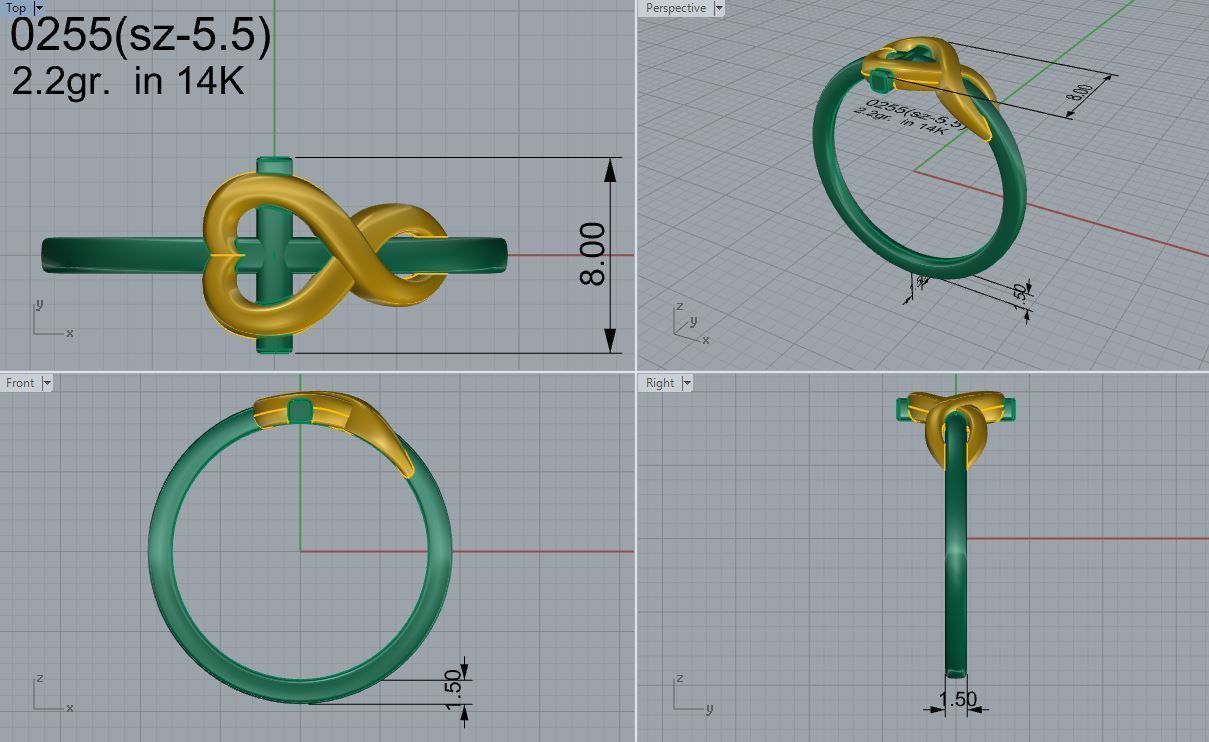 Heart and Cross Diamond Ring 0255 3D print model_4