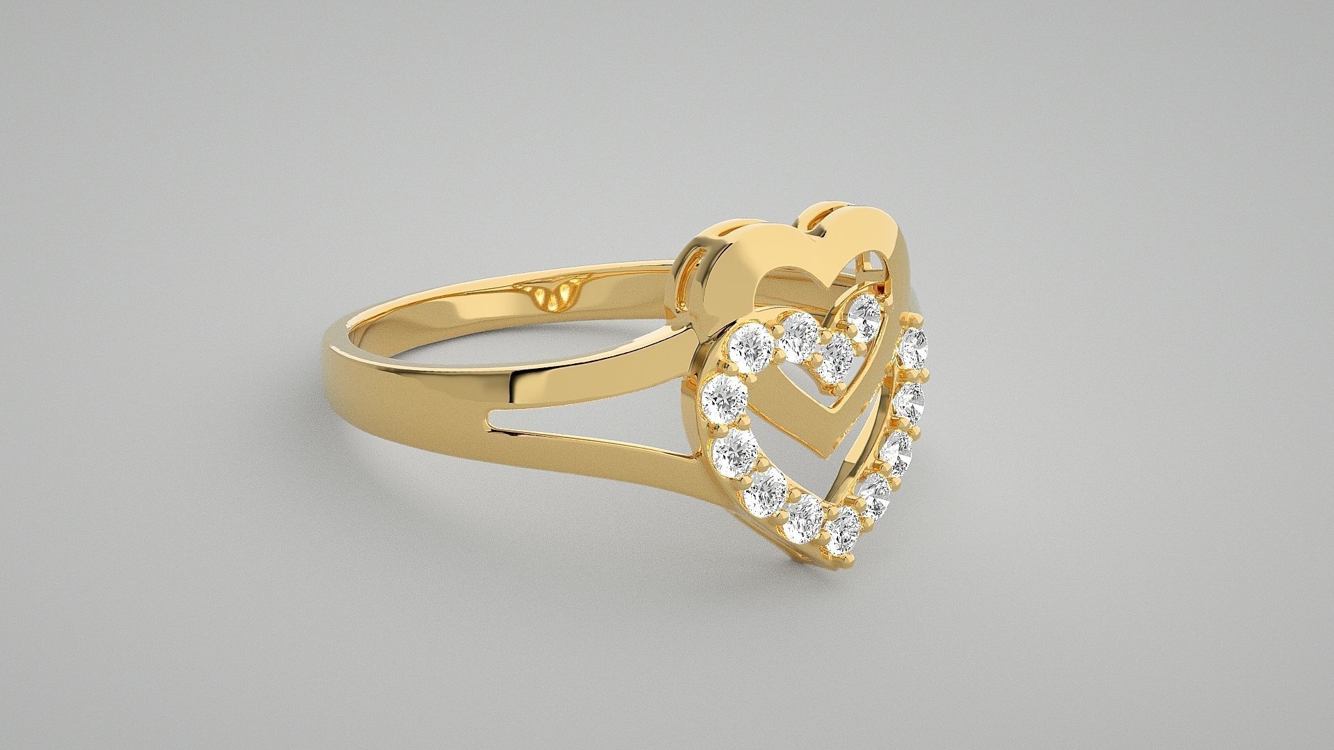 Heart Love Valentine Light wt diamond ring 3dm stl renders 3D print model_13