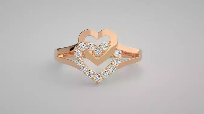 Heart Love Valentine Light wt diamond ring 3dm stl renders 3D print model