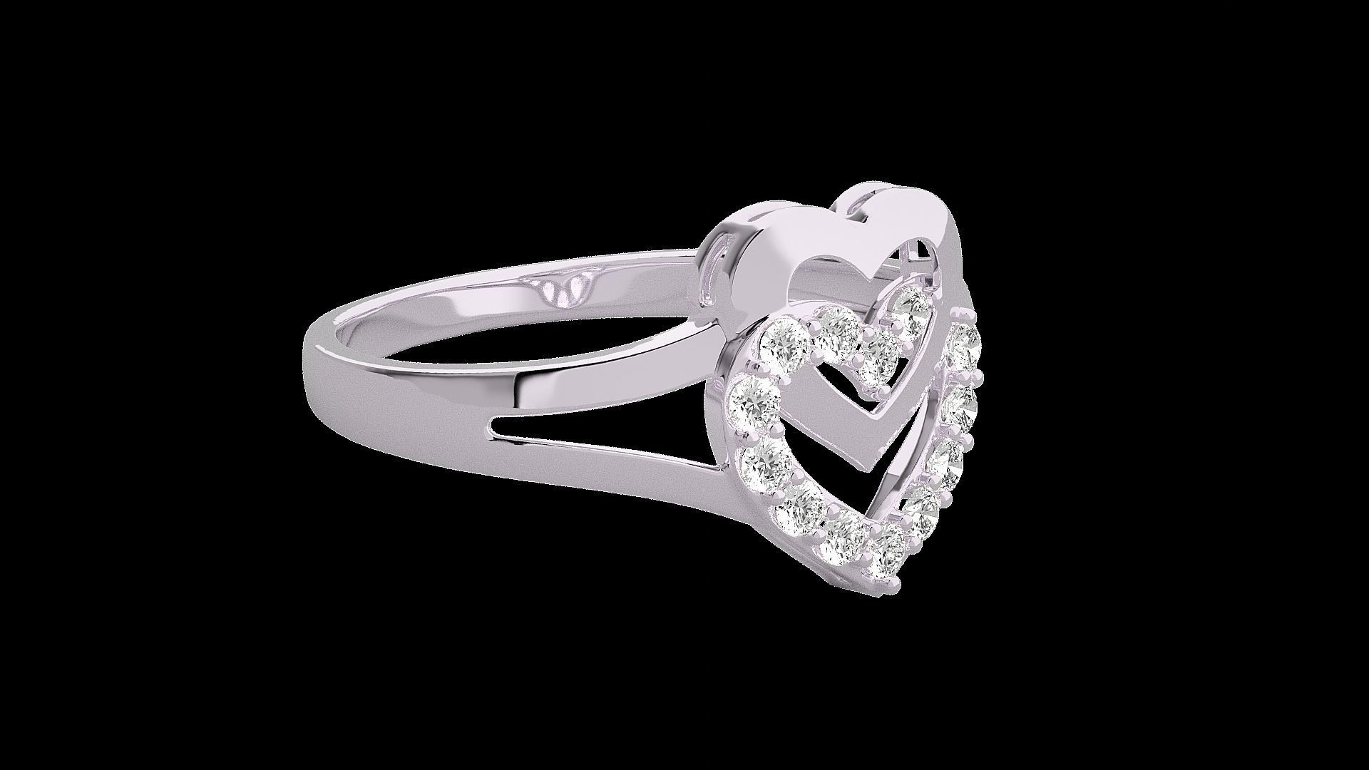 Heart Love Valentine Light wt diamond ring 3dm stl renders 3D print model_10