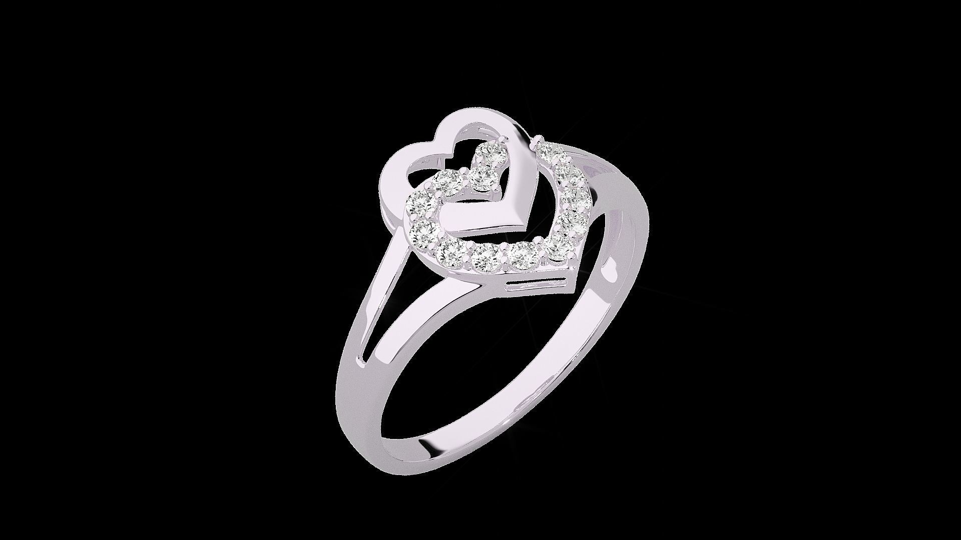 Heart Love Valentine Light wt diamond ring 3dm stl renders 3D print model_11