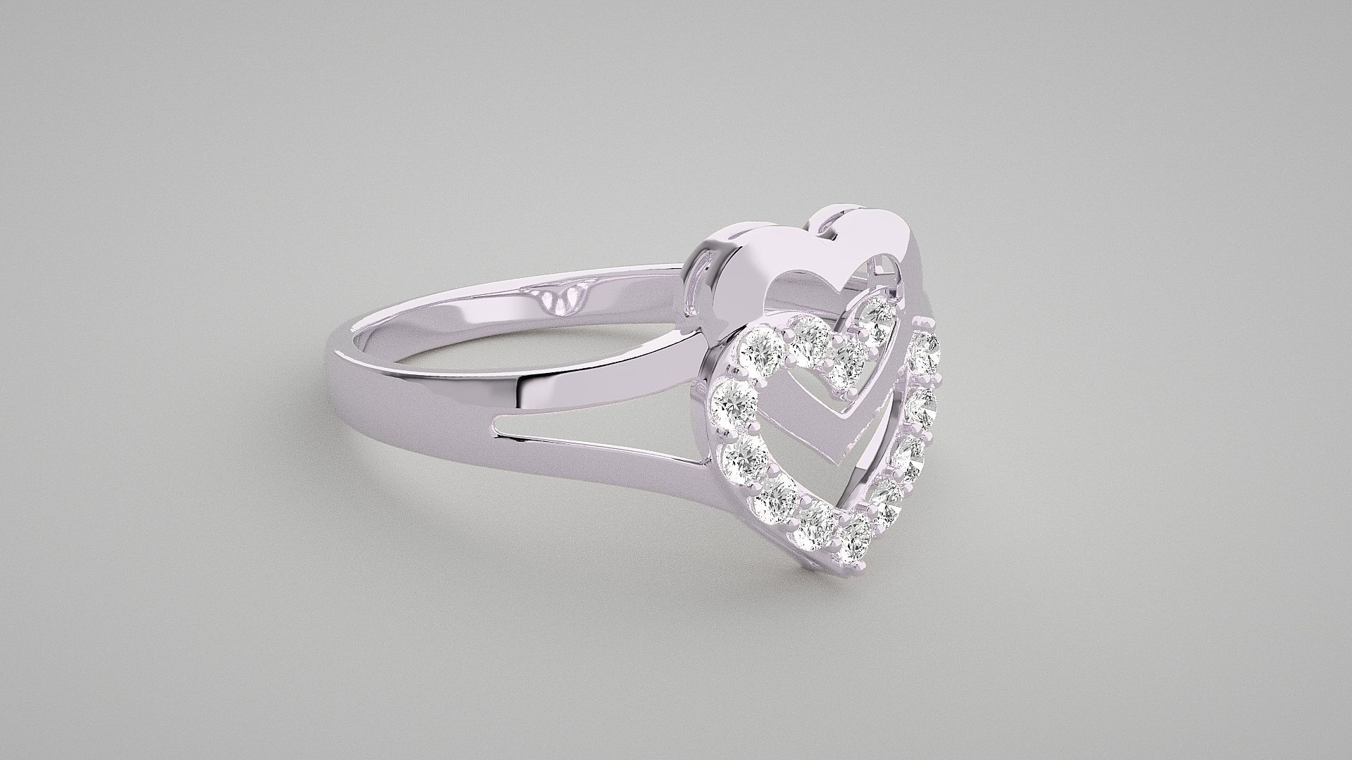 Heart Love Valentine Light wt diamond ring 3dm stl renders 3D print model_7